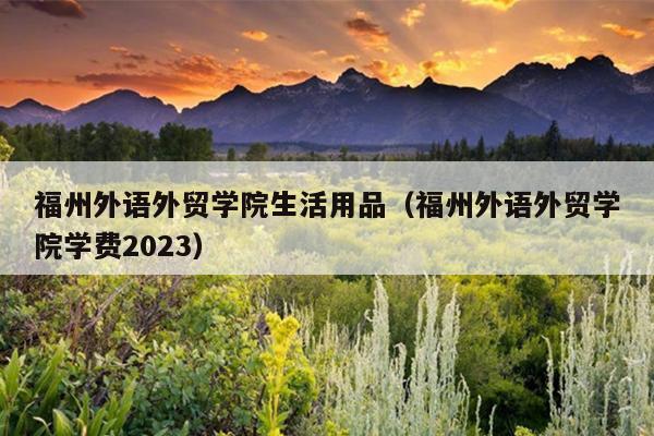 福州外语外贸学院生活用品（福州外语外贸学院学费2023）