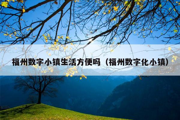 福州数字小镇生活方便吗（福州数字化小镇）