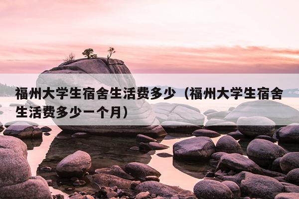 福州大学生宿舍生活费多少（福州大学生宿舍生活费多少一个月）